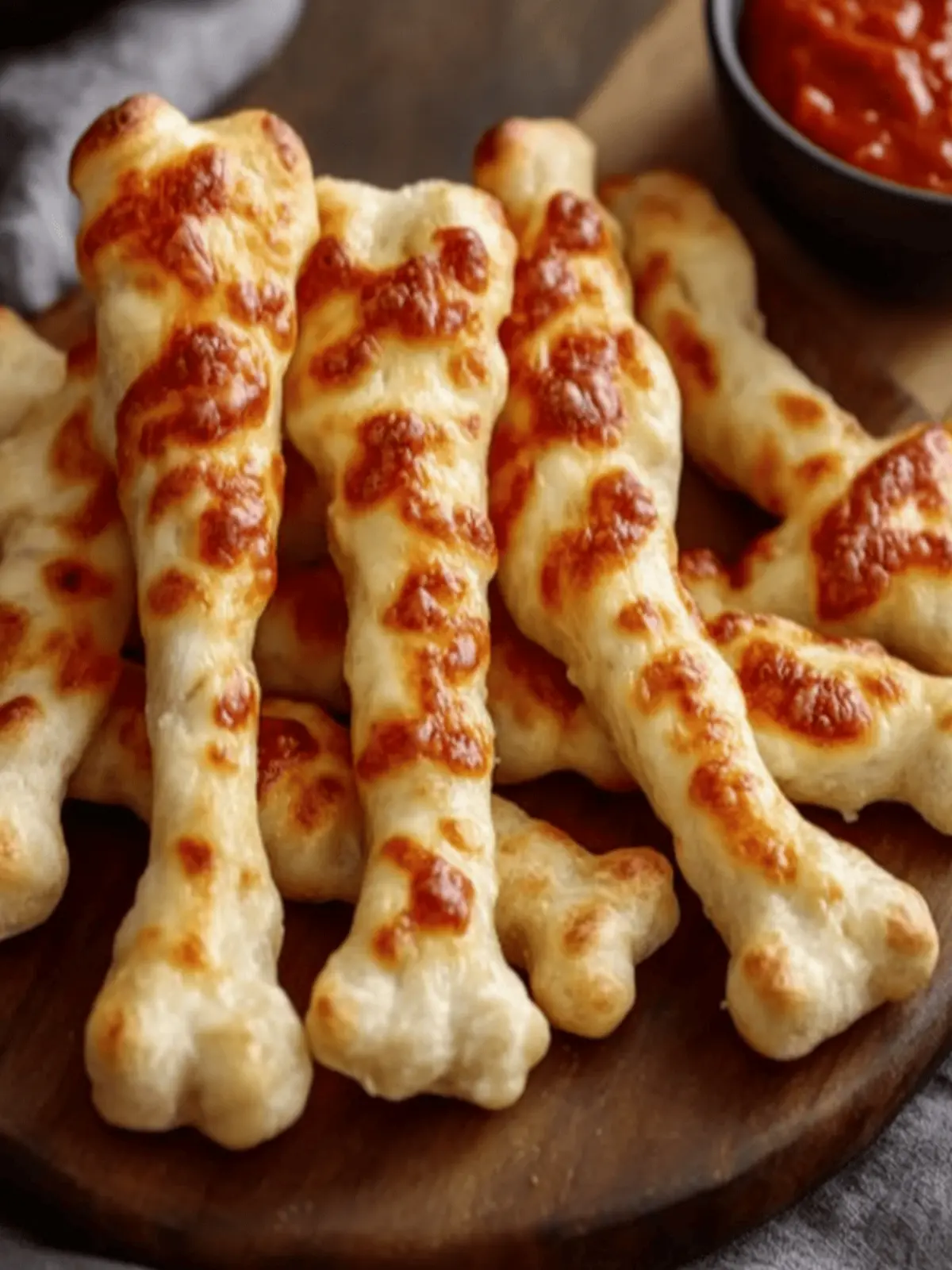 Cheesy Halloween Breadstick Bones