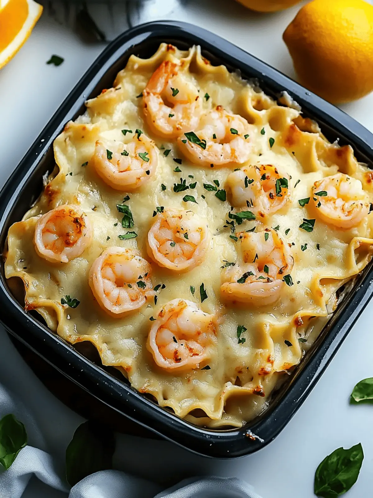 Garlic Butter Shrimp Scampi Lasagna