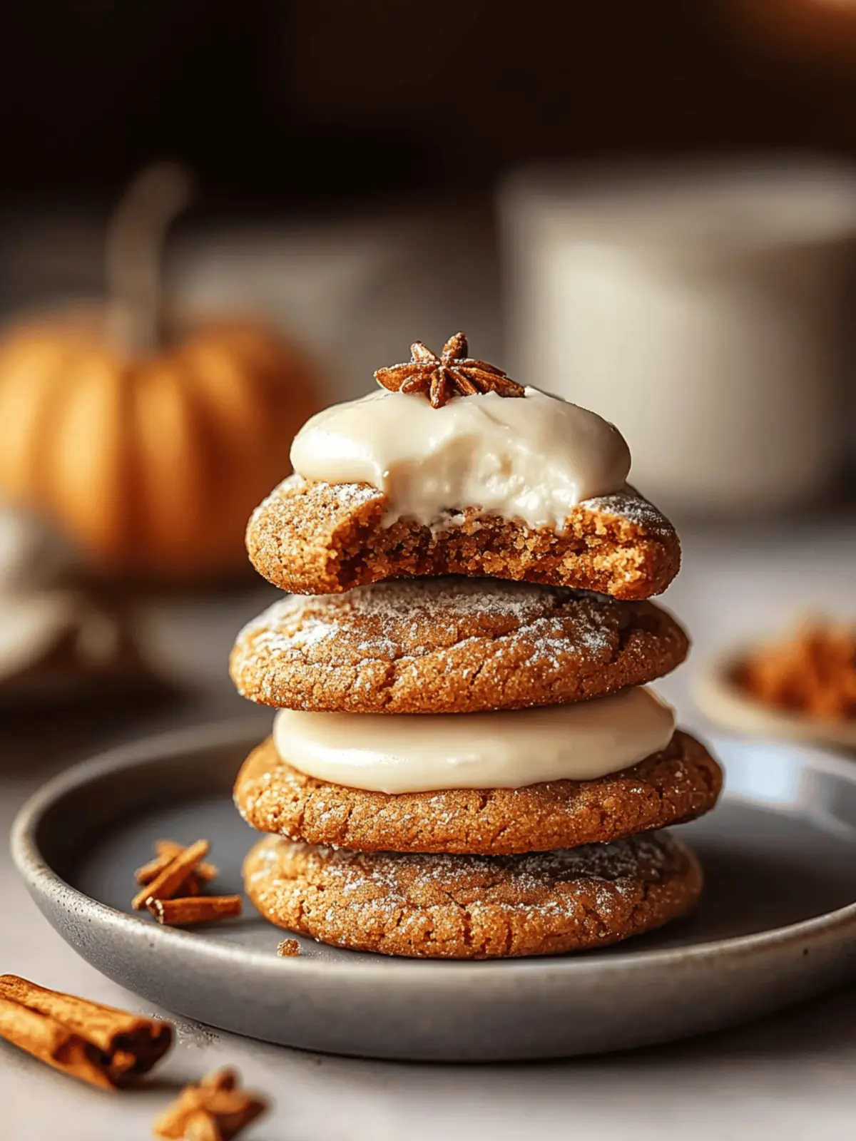 Pumpkin Spice Cookies with a Cream Cheese Frosting