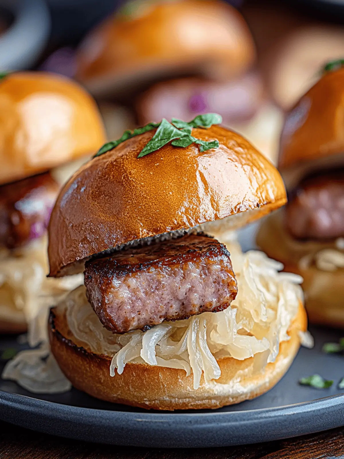 Sausage & Sauerkraut Sliders