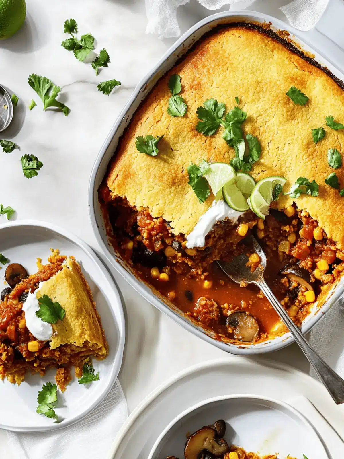 Mushroom Tamale Pie With Lime Cornbread Crust