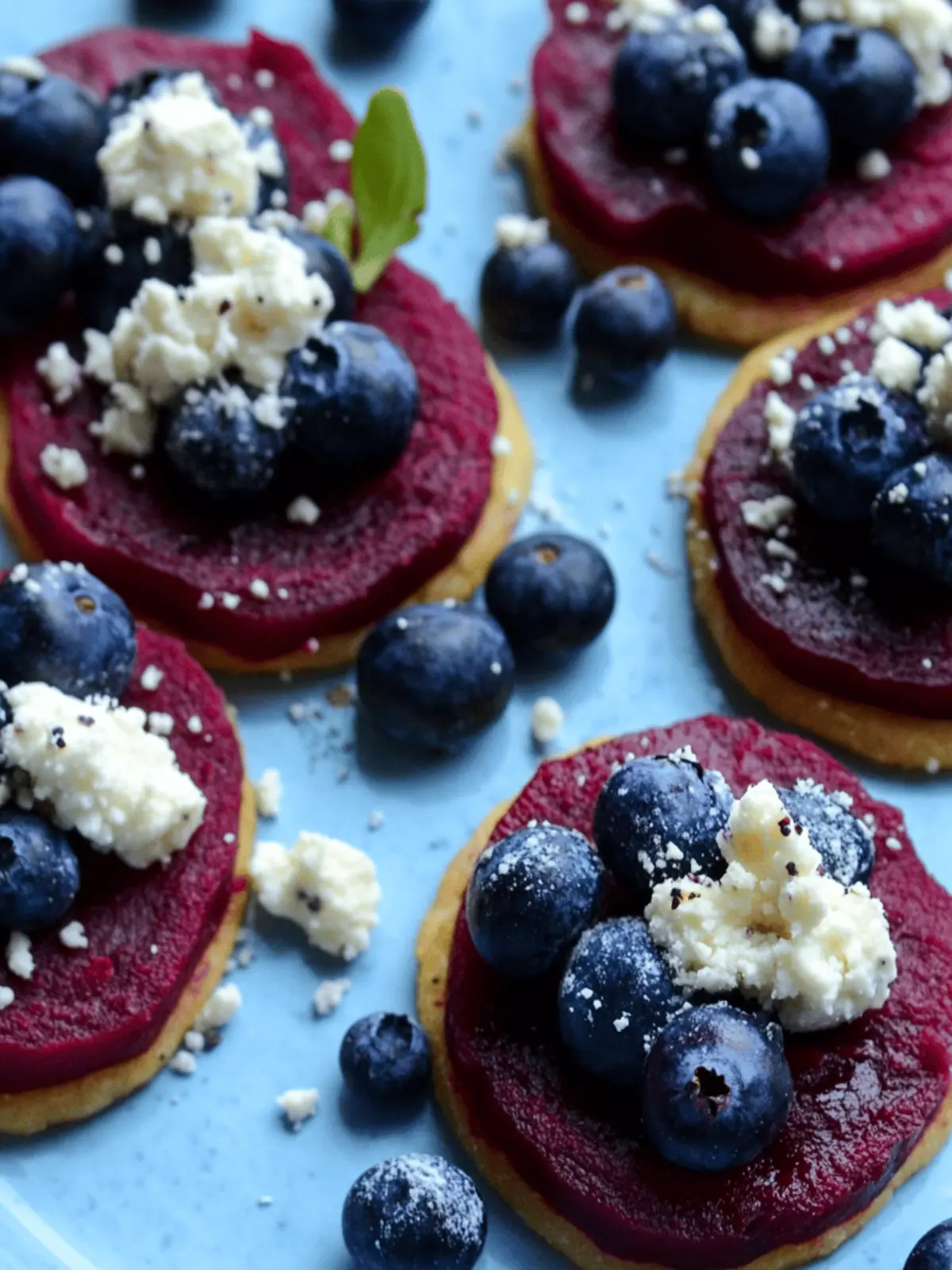Beet, Blueberry and Goat Cheese Rounds