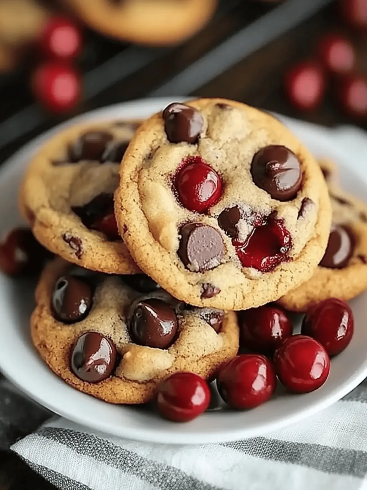 Cherry Chocolate Chip Cookies with Mocha Chips