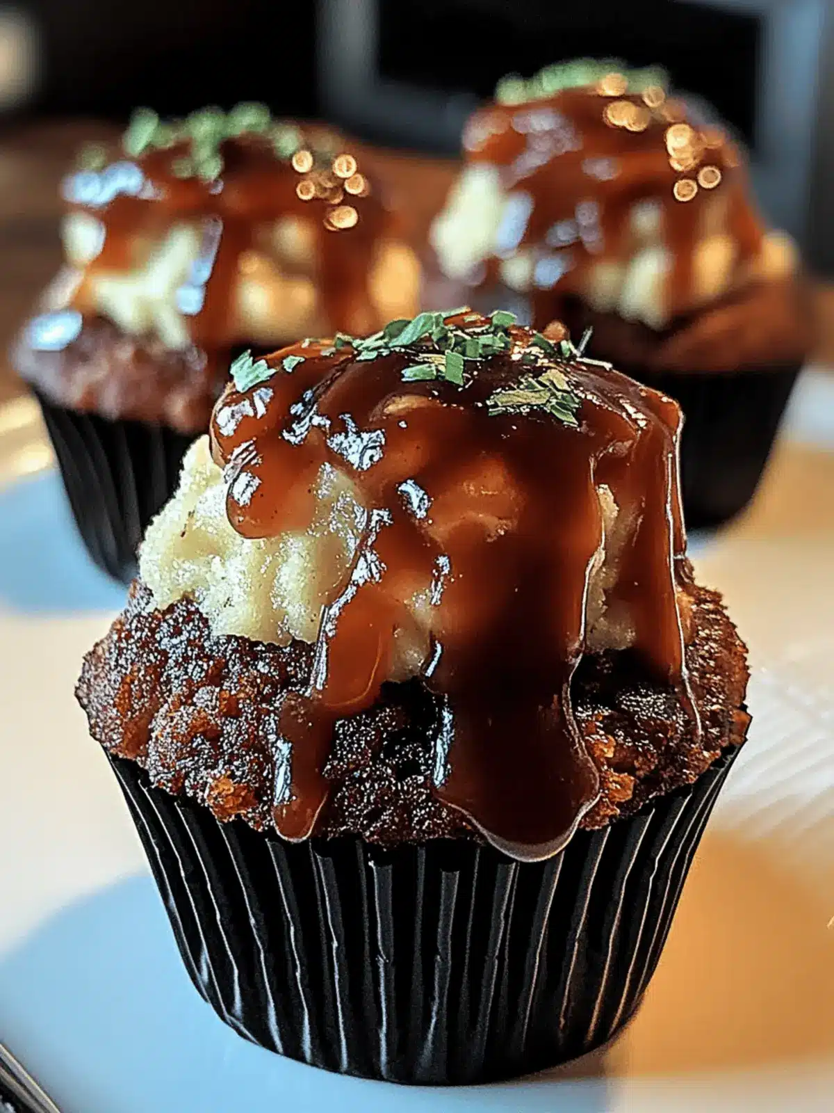 Smoky Bourbon BBQ Meatloaf Cupcakes Wrapped in Crispy Bacon