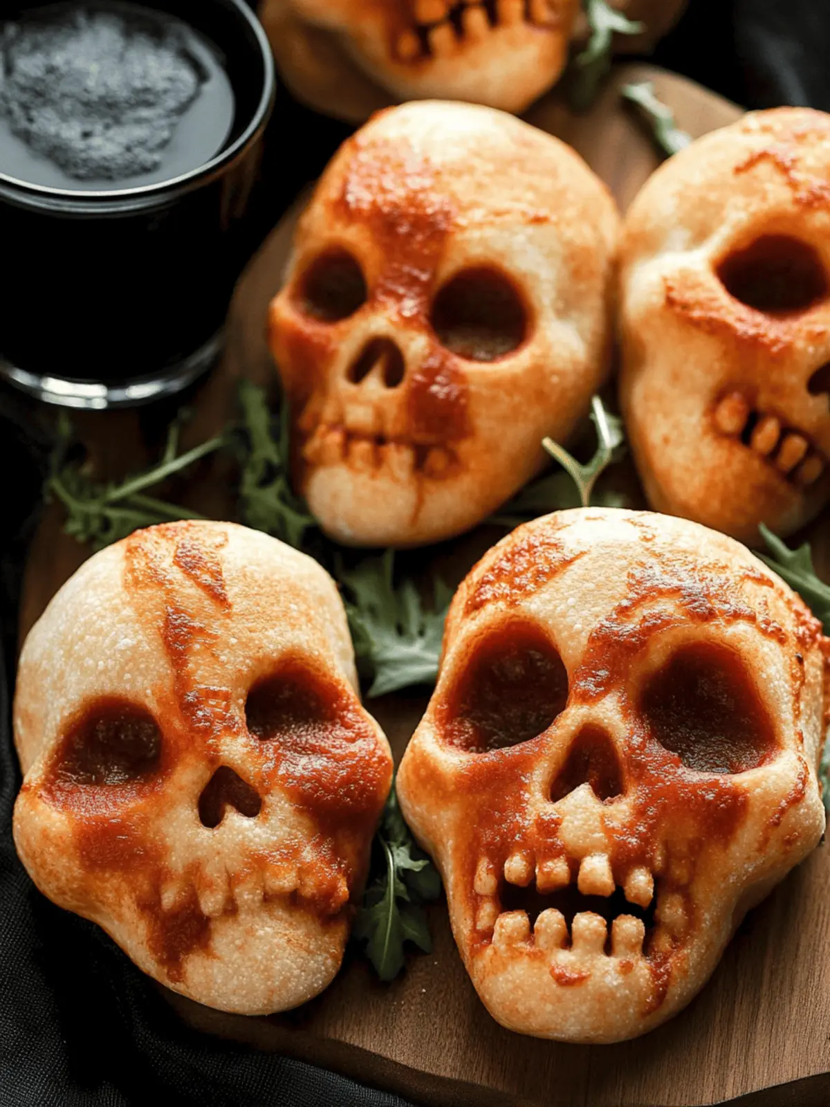 Halloween Pizza Skulls