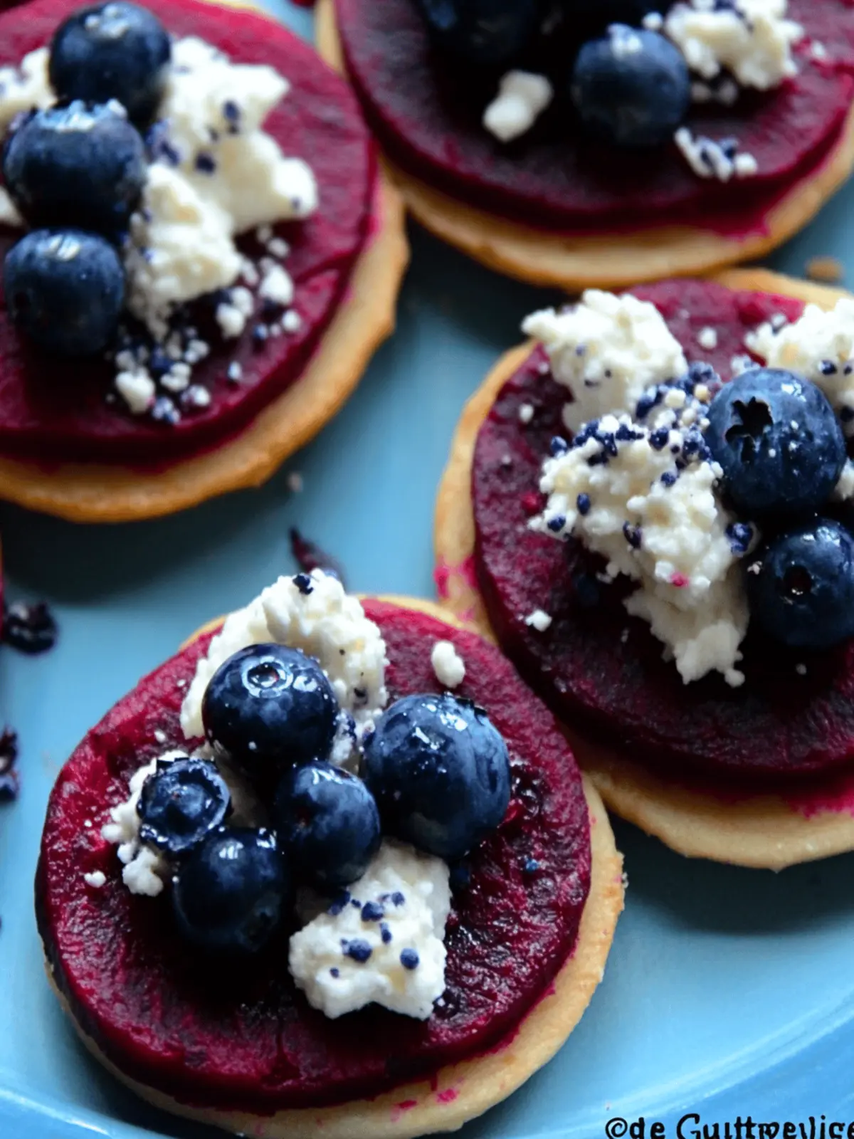 Beet, Blueberry and Goat Cheese Rounds