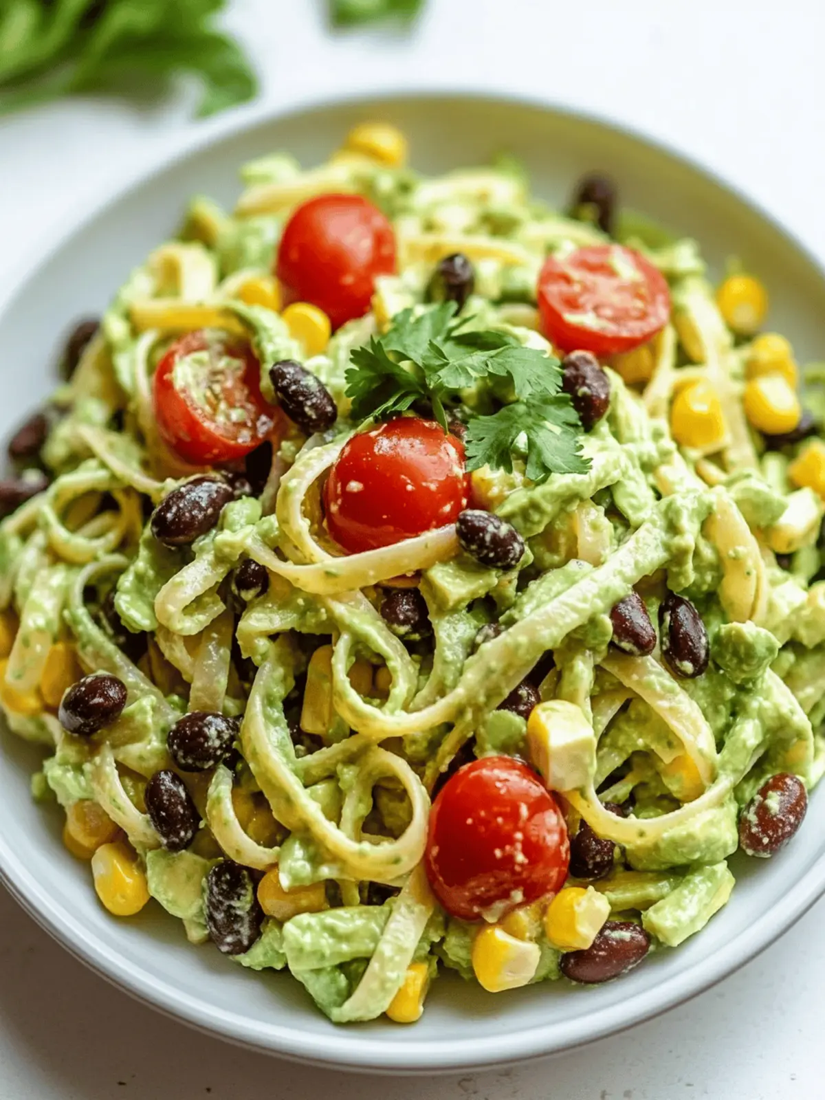 Creamy Avocado Dressing Pasta Salad with Black Beans & Corn