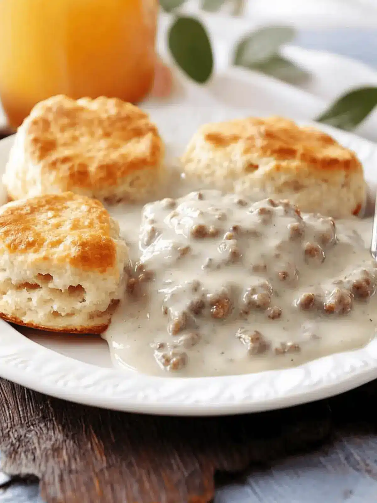 Sausage Gravy and Biscuits