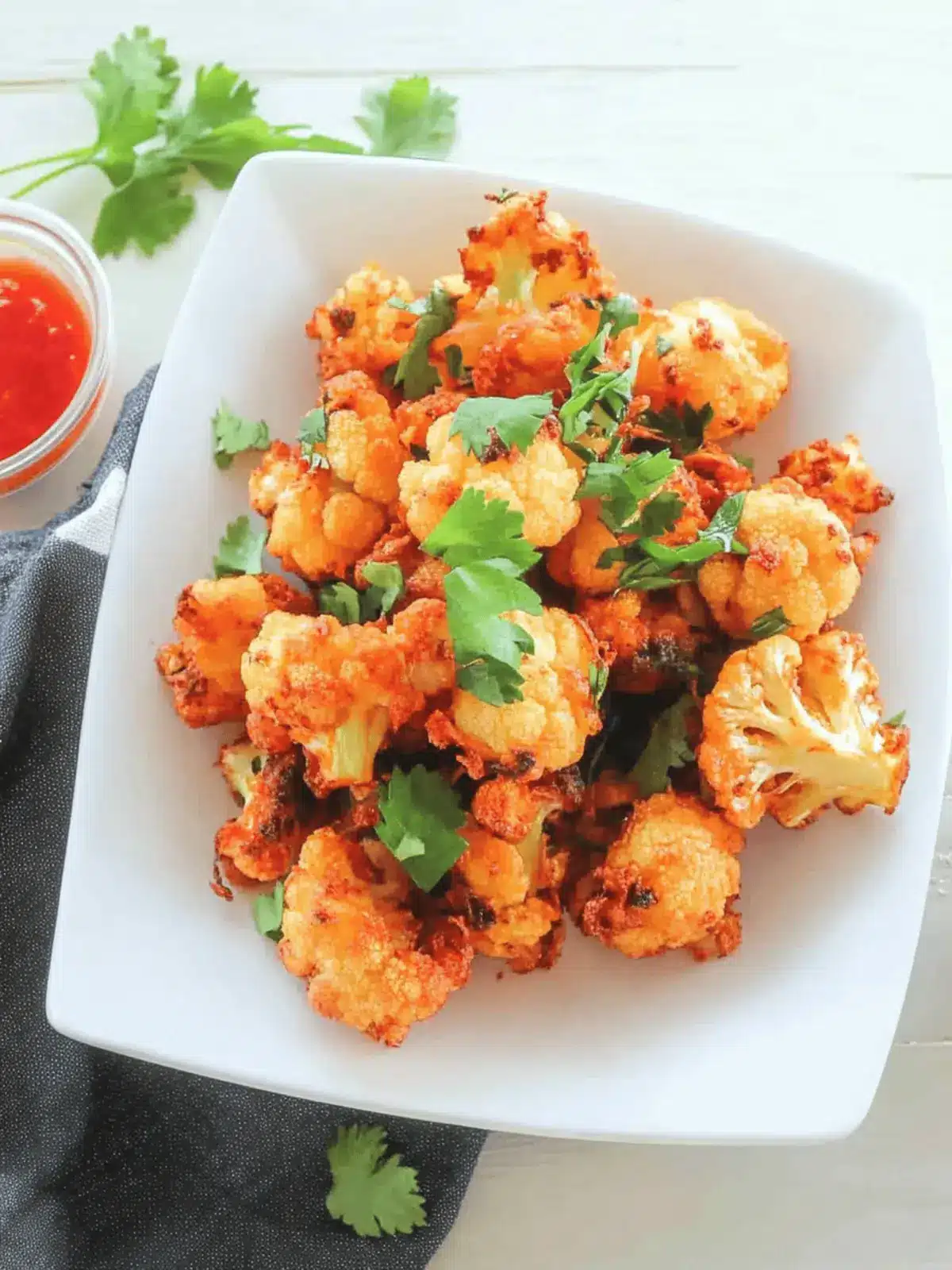 Baked Crispy and Spicy Cauliflower Bites