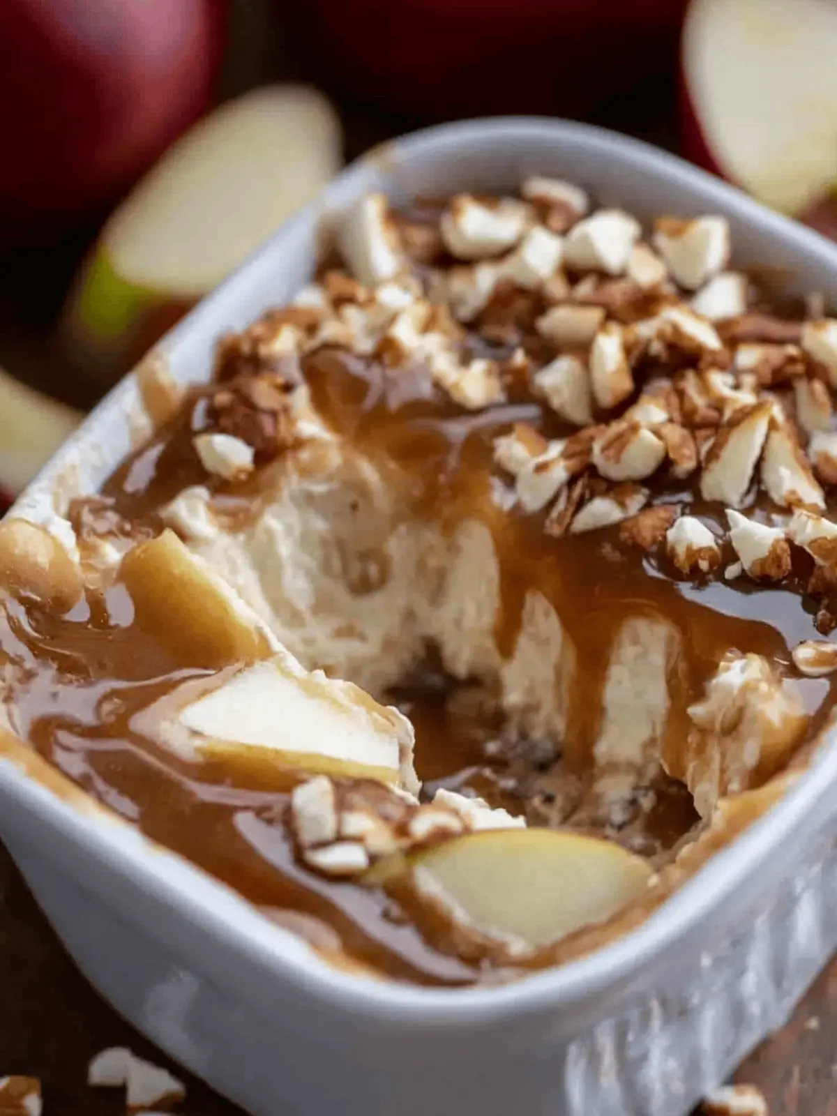 Easy caramel apple cheesecake dip