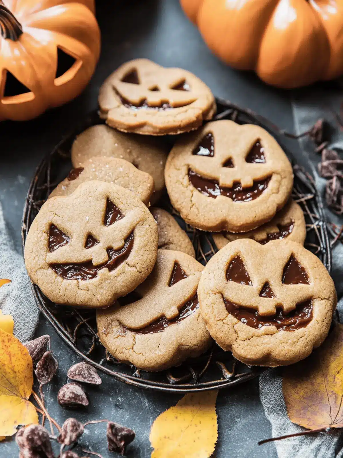 Milk Chocolate Stuffed Jack-O’-Lantern Cookies
