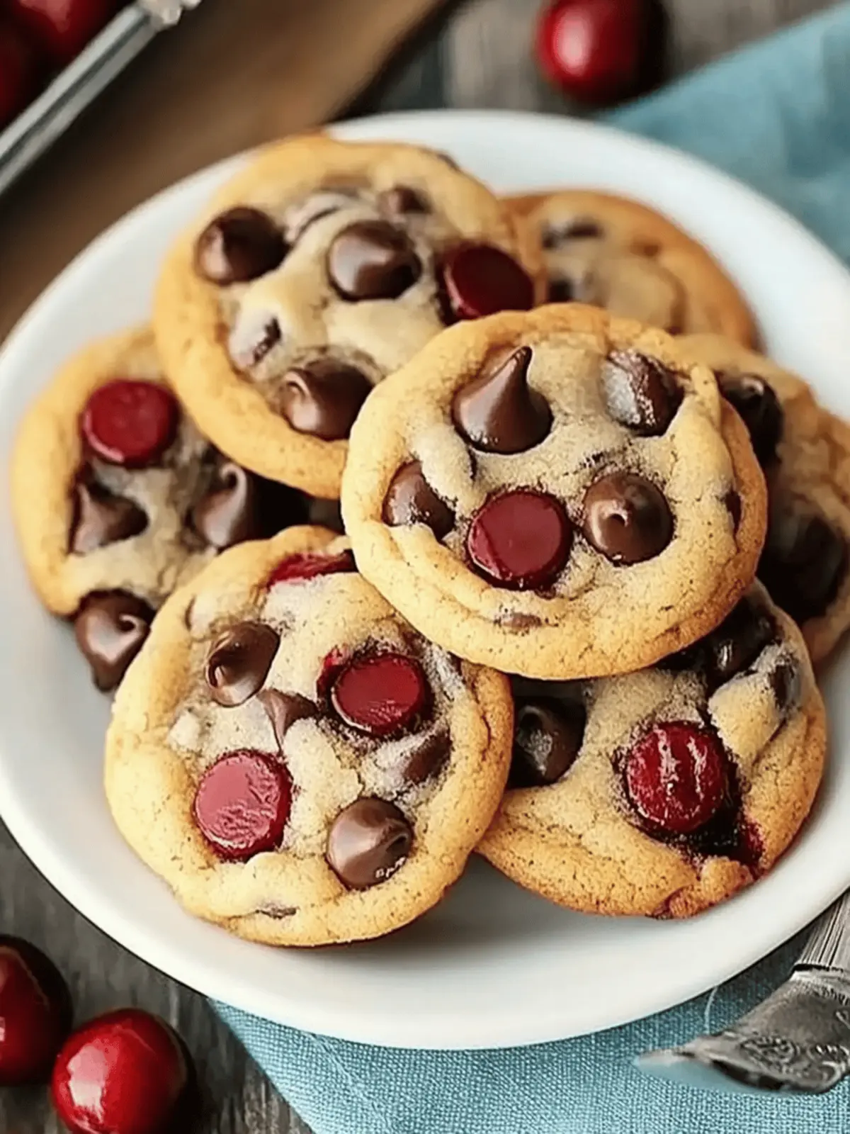 Cherry Chocolate Chip Cookies with Mocha Chips