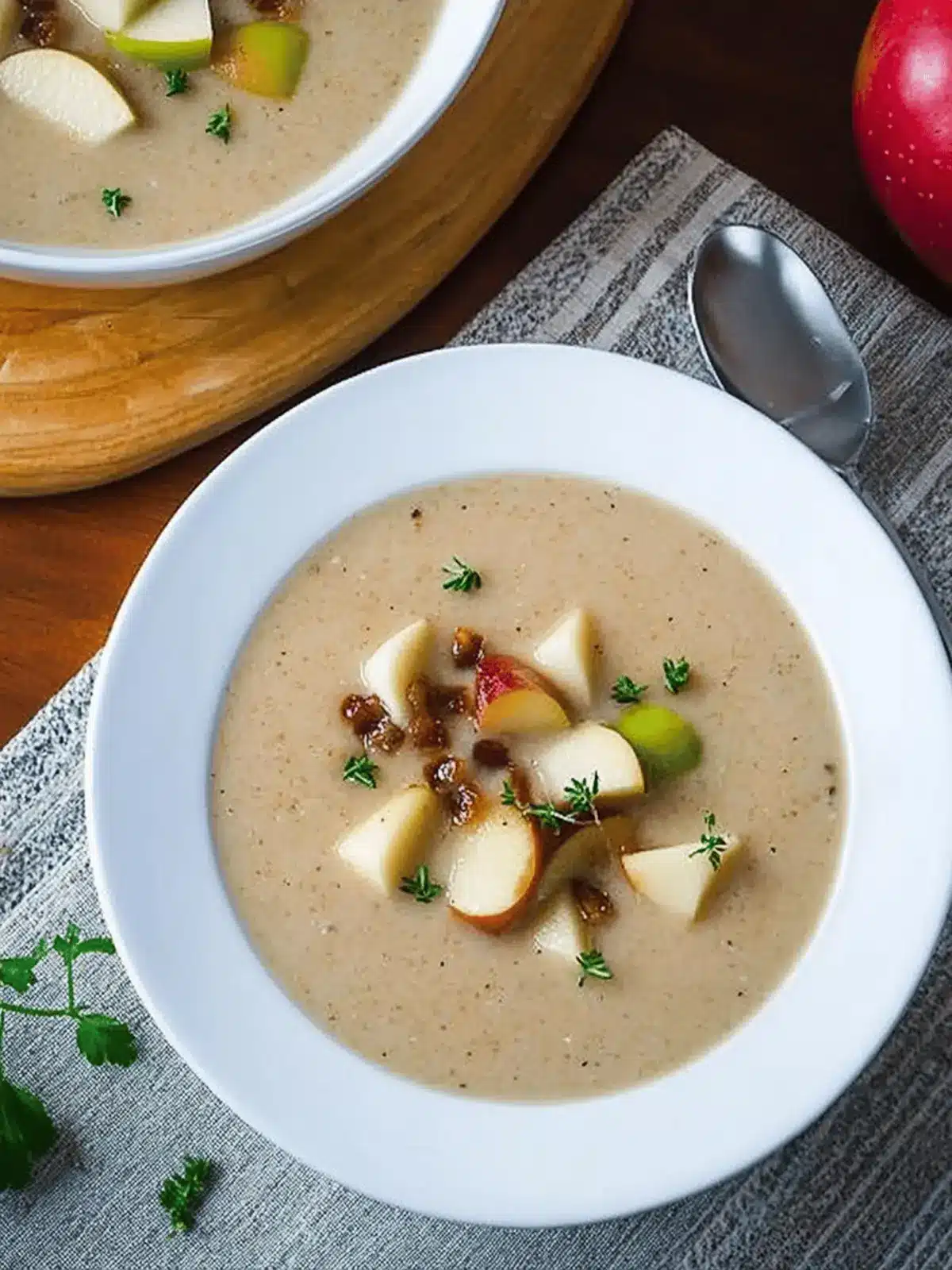 Roasted Apple and Aged White Cheddar Soup