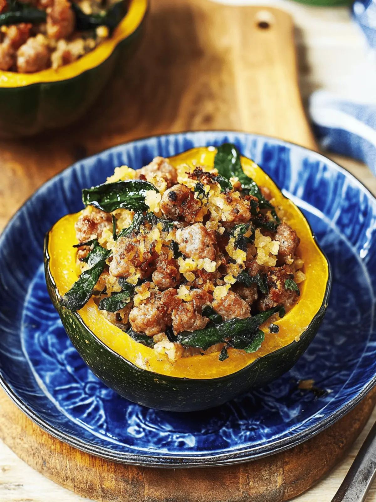Sausage-Stuffed Acorn Squash