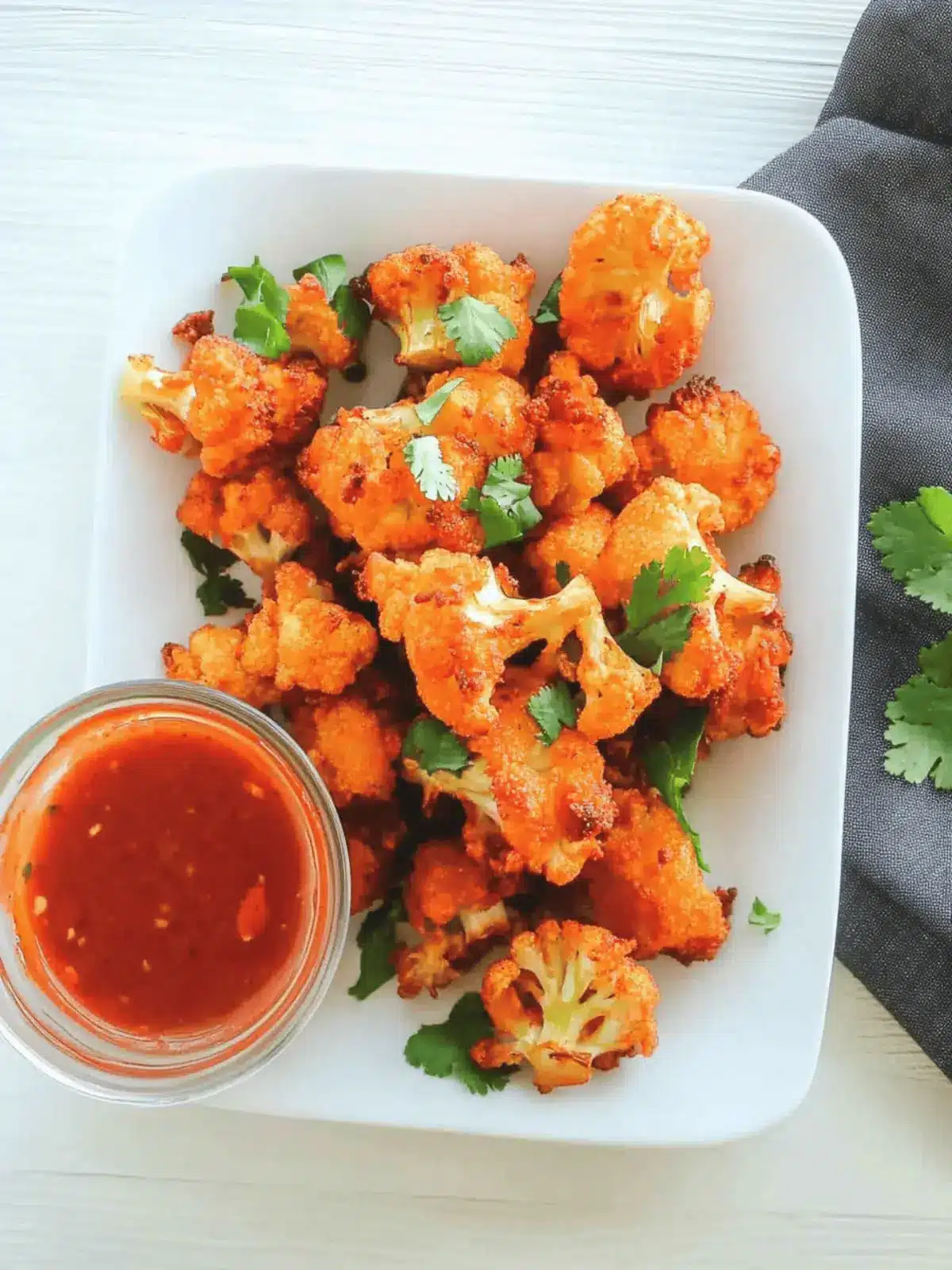 Baked Crispy and Spicy Cauliflower Bites