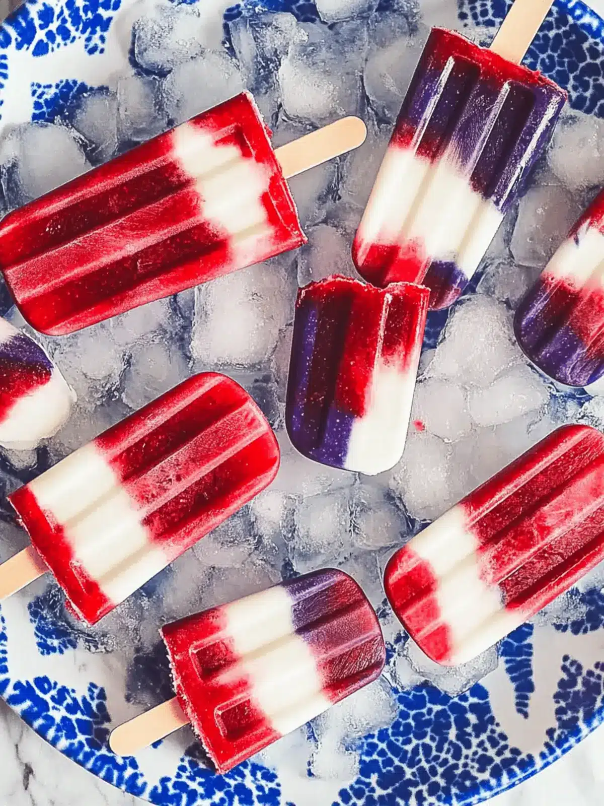 Red, White, And Blue Popsicles
