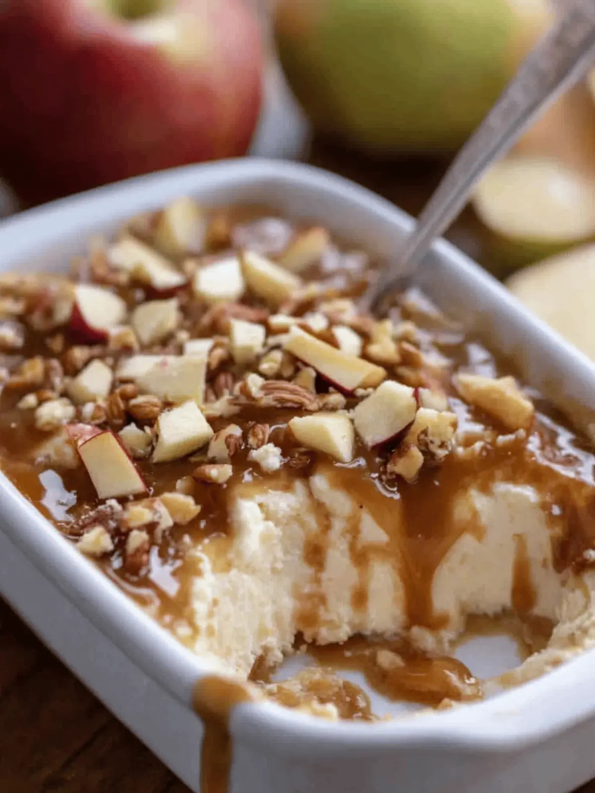 Easy caramel apple cheesecake dip