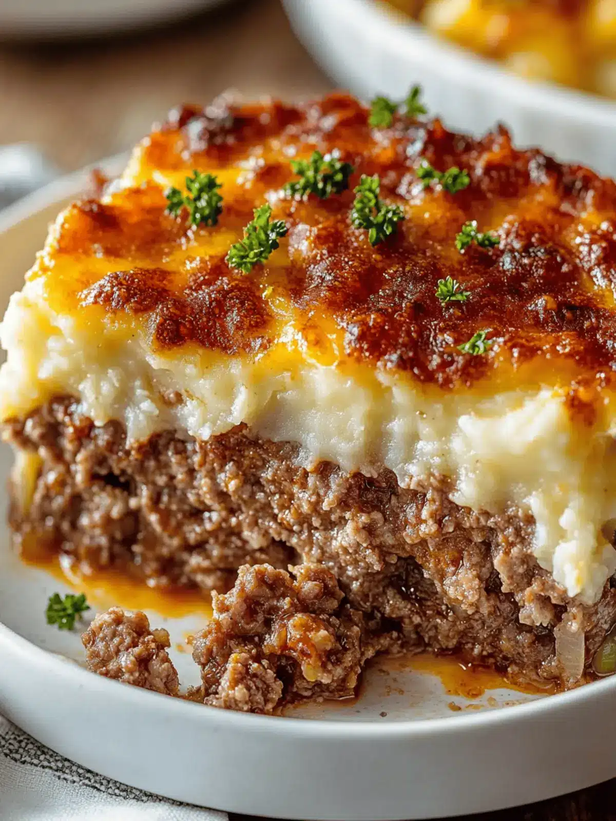 Meatloaf with Mashed Potatoes and Cheese Recipe