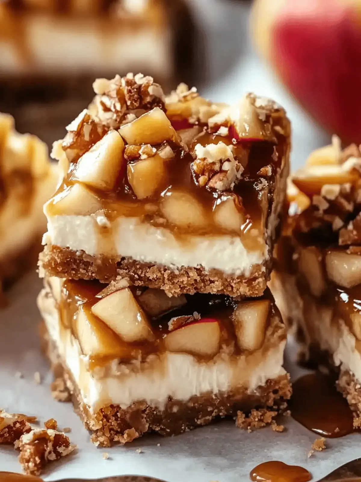 Caramel Apple Cheesecake Bars