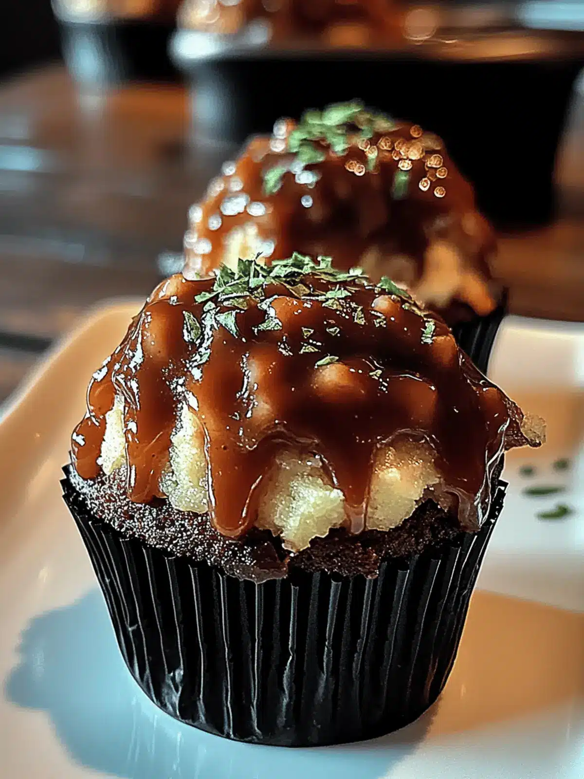 Smoky Bourbon BBQ Meatloaf Cupcakes Wrapped in Crispy Bacon
