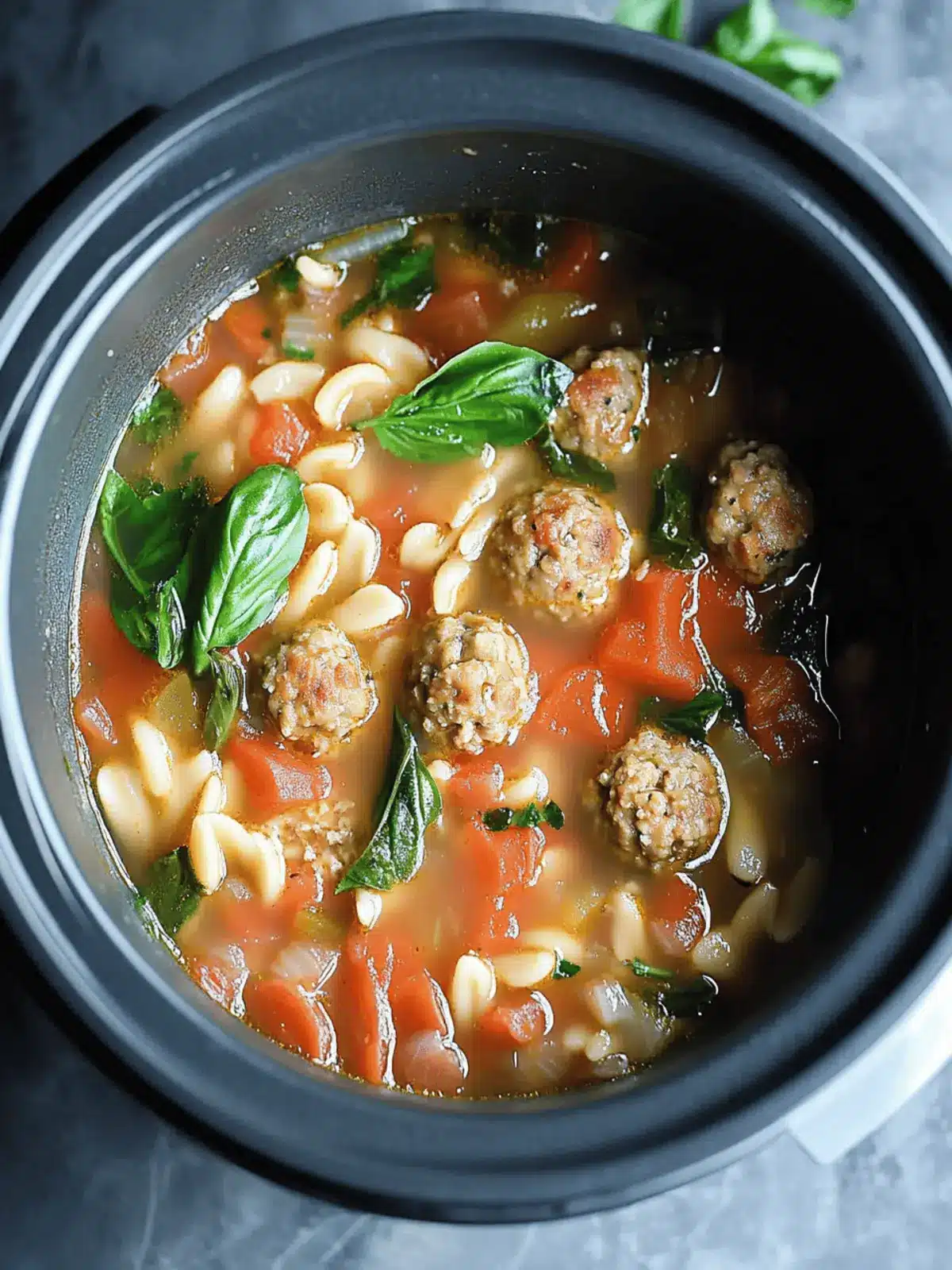 Slow Cooker Meatball Soup