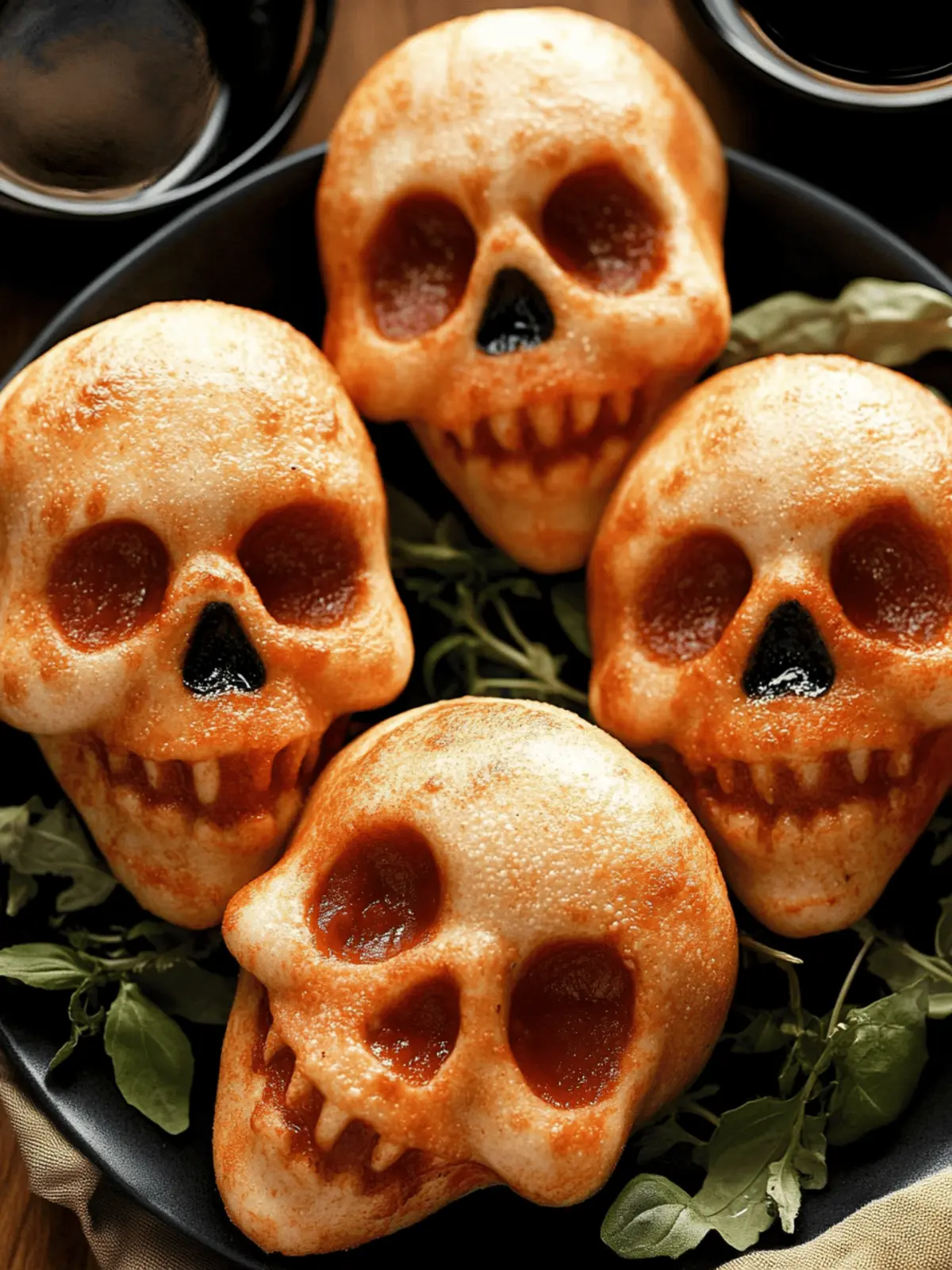 Halloween Pizza Skulls