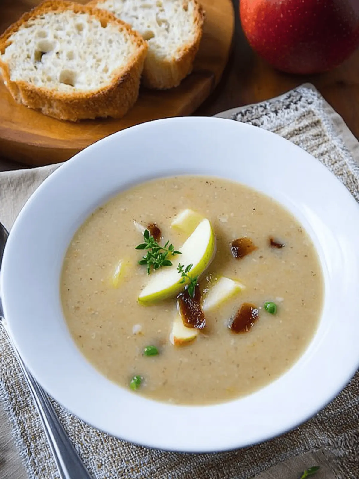 Roasted Apple and Aged White Cheddar Soup