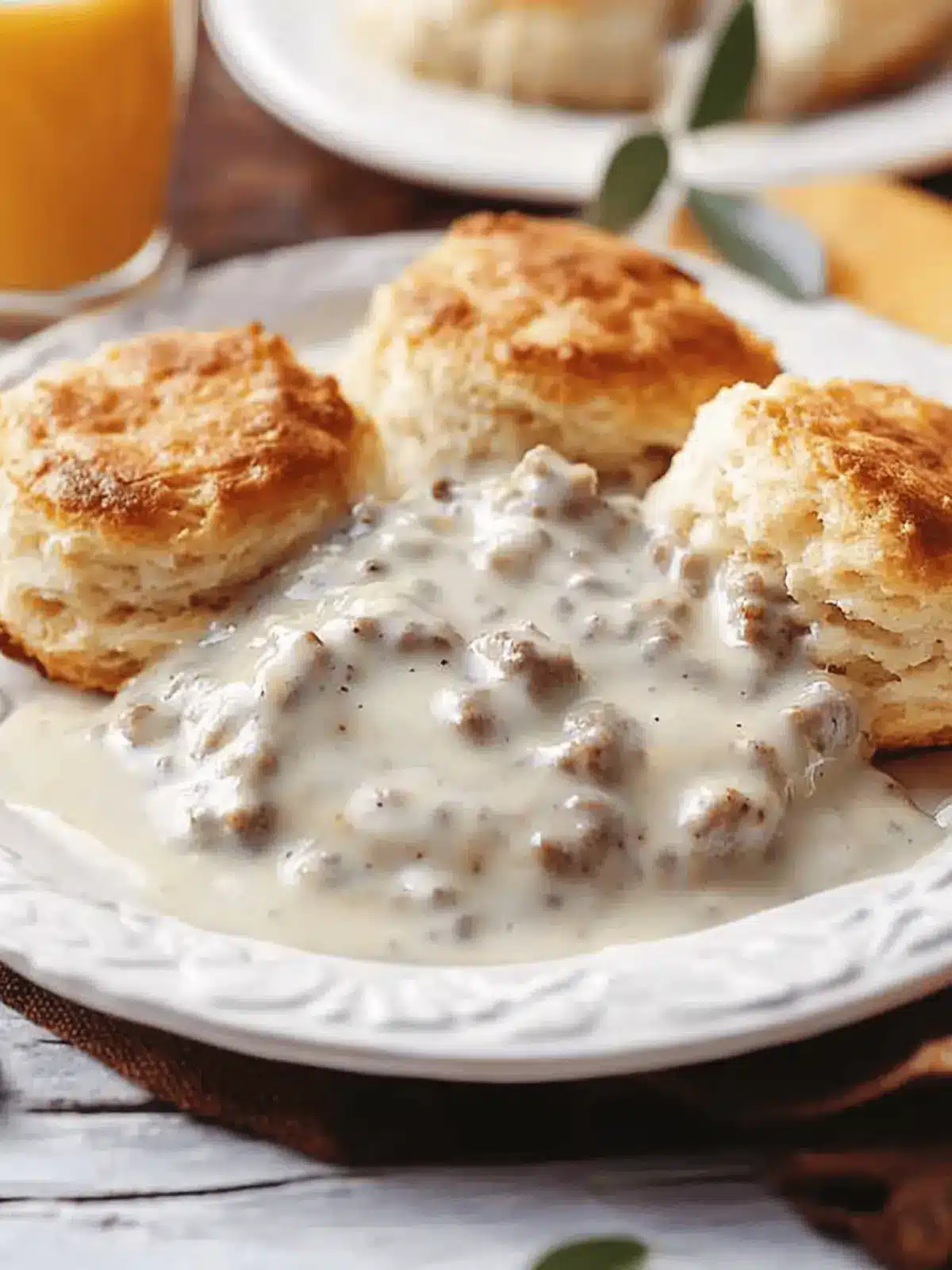 Sausage Gravy and Biscuits