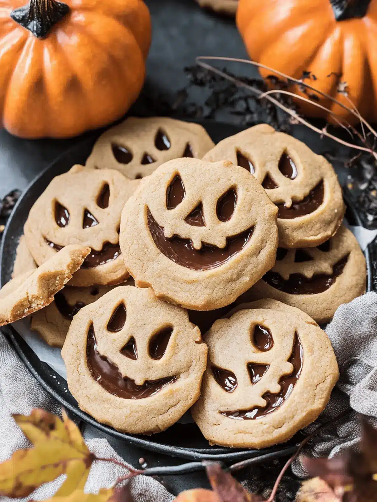 Milk Chocolate Stuffed Jack-O’-Lantern Cookies
