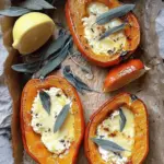 Baked Squash with Ricotta, Parmesan, Lemon and Sage