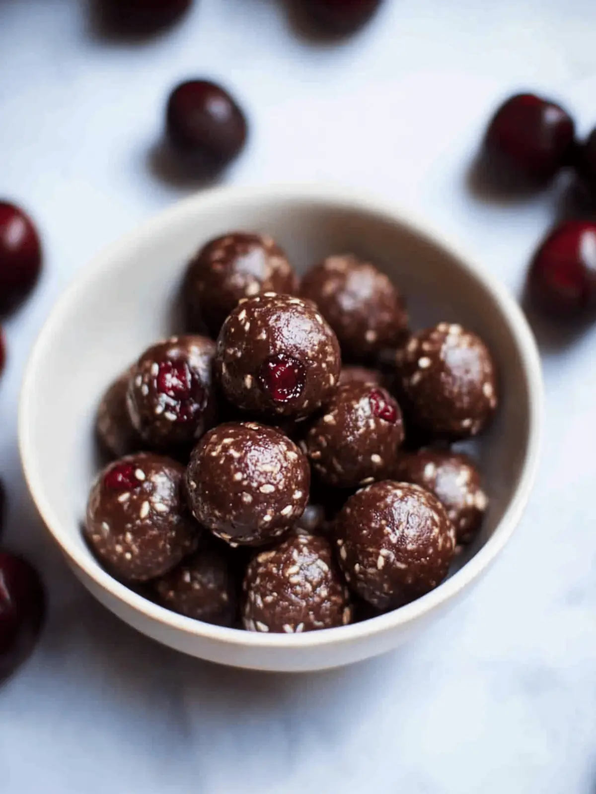 Dark Chocolate Cherry Energy Bites