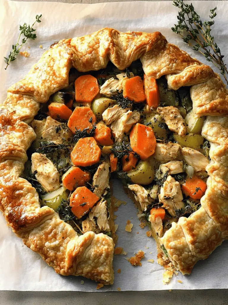 Chicken Potpie Galette with Cheddar-Thyme Crust