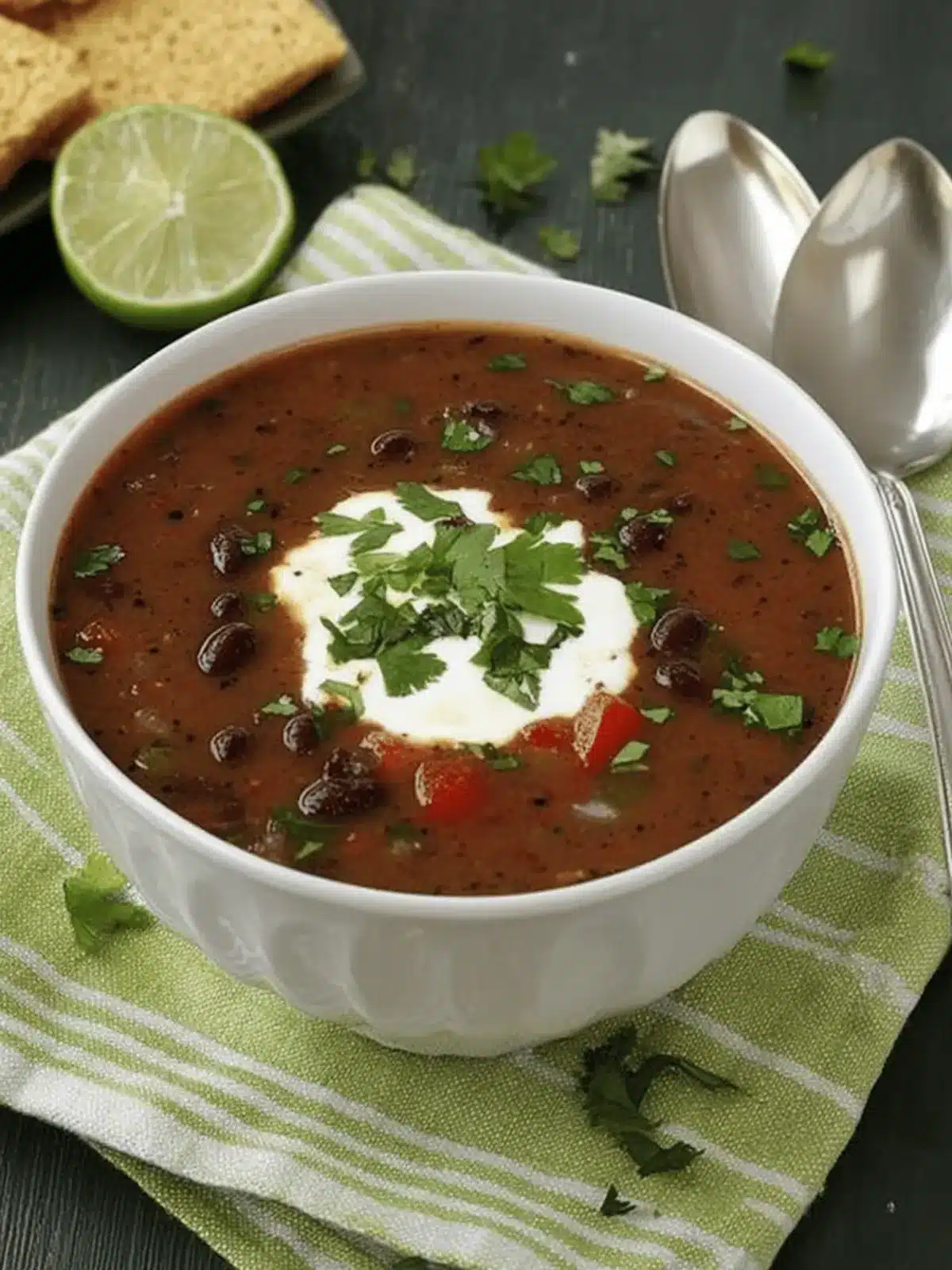 Spicy Black Bean and Pepper Soup