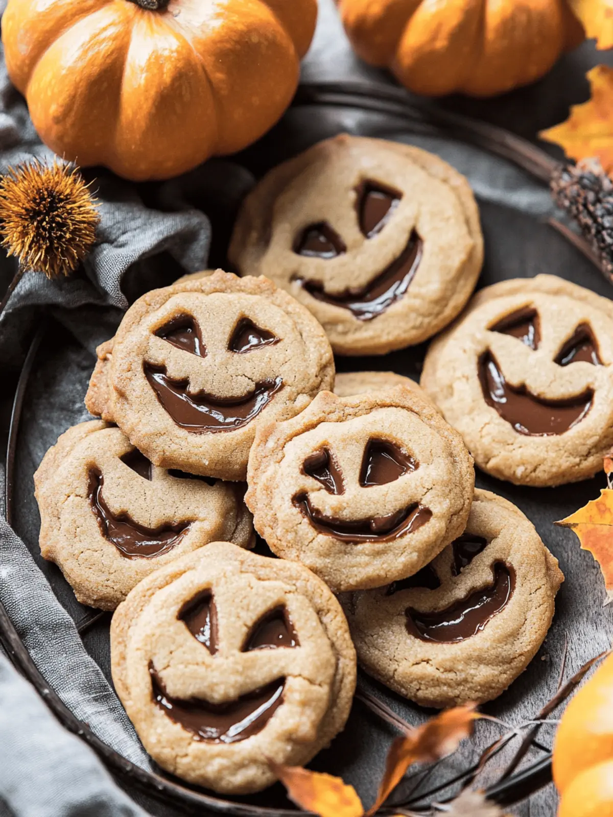 Milk Chocolate Stuffed Jack-O’-Lantern Cookies