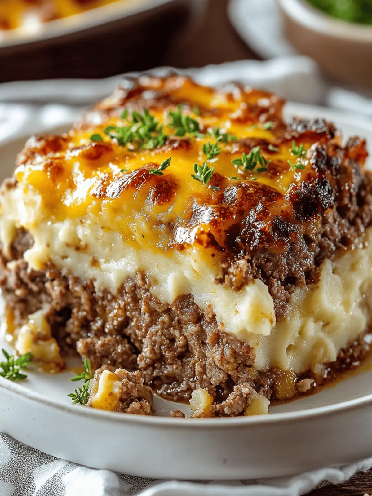Meatloaf with Mashed Potatoes and Cheese Recipe