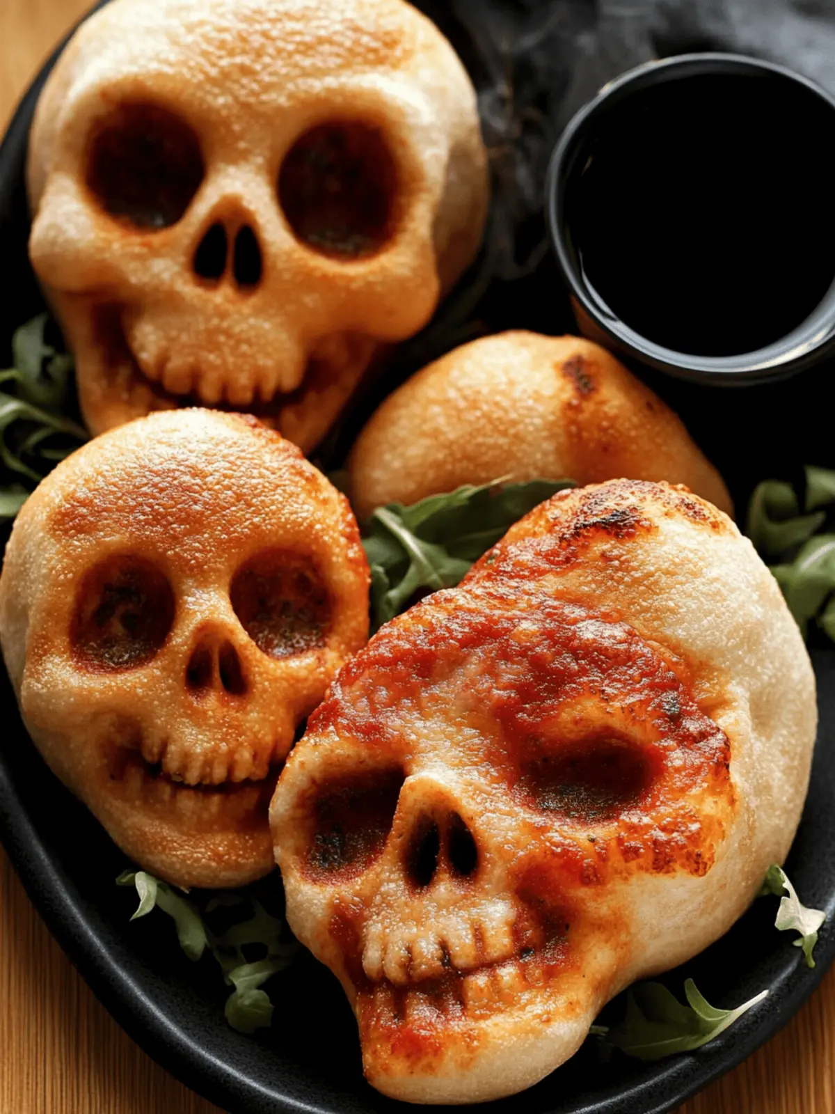 Halloween Pizza Skulls