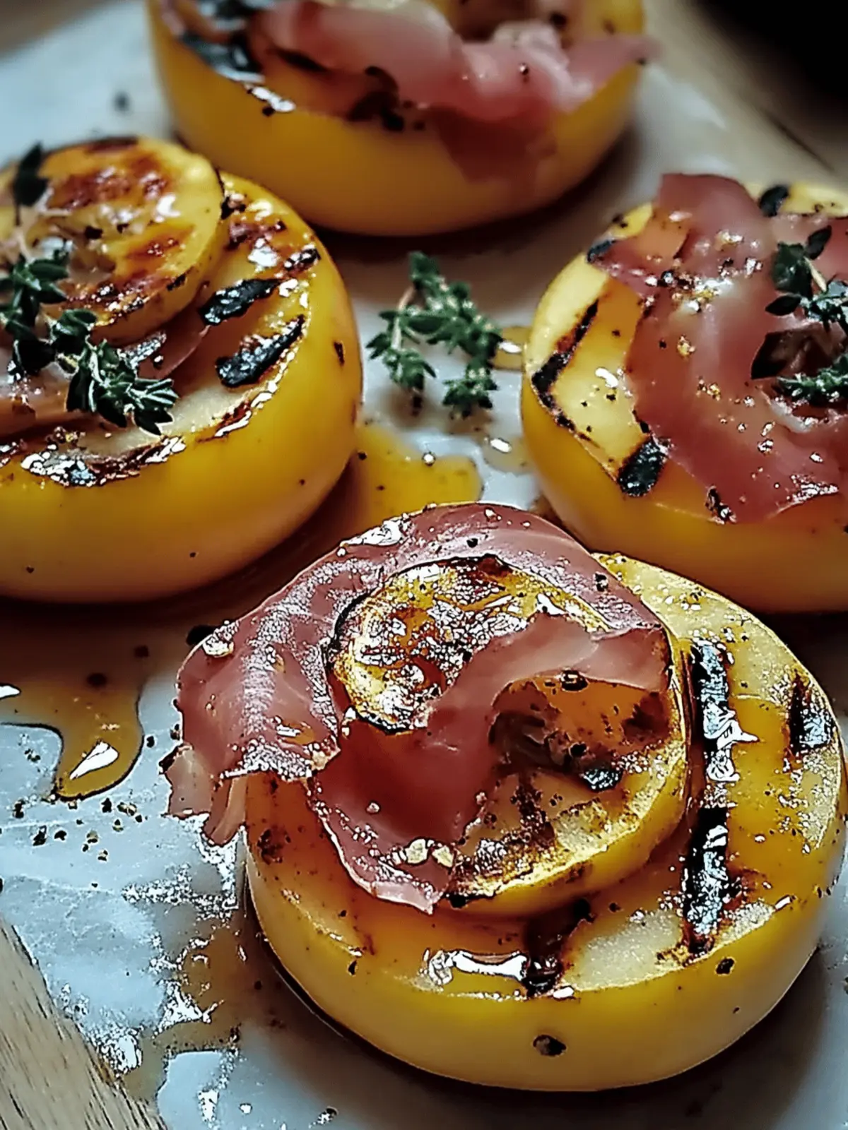Grilled Apples with Prosciutto and Honey