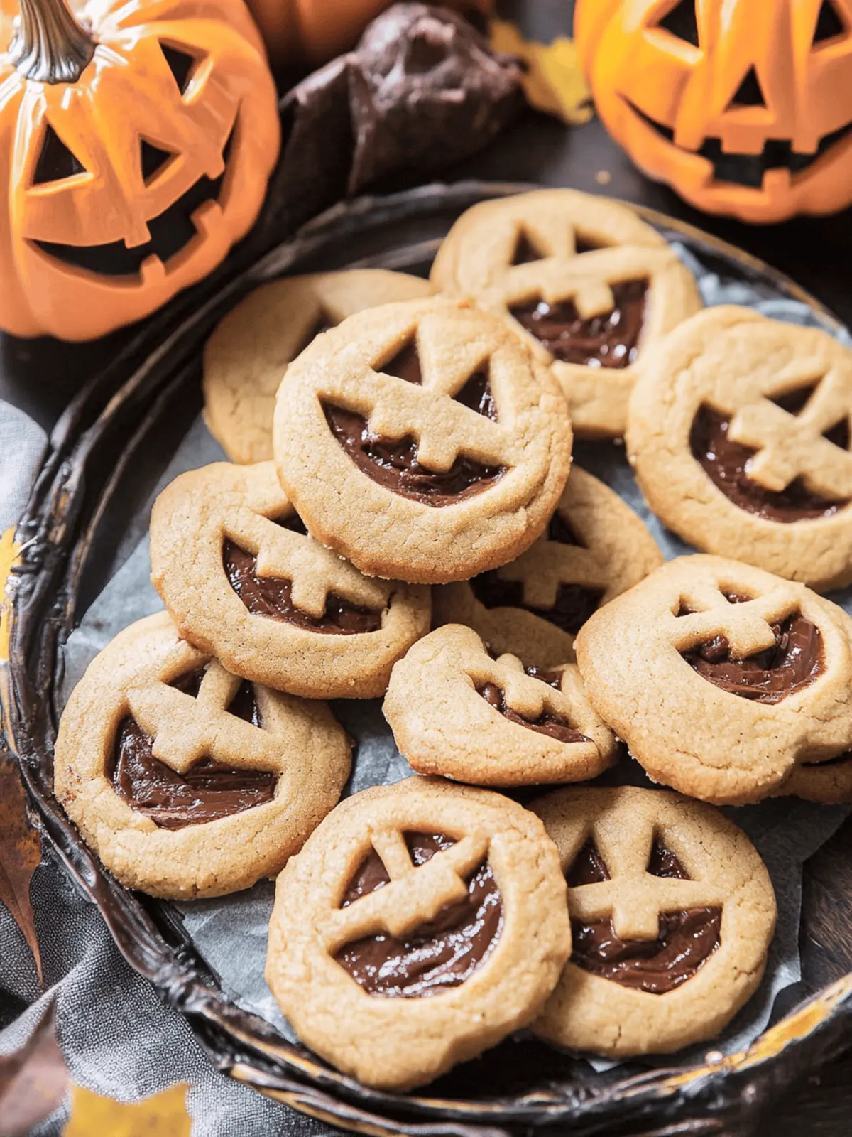 Milk Chocolate Stuffed Jack-O’-Lantern Cookies
