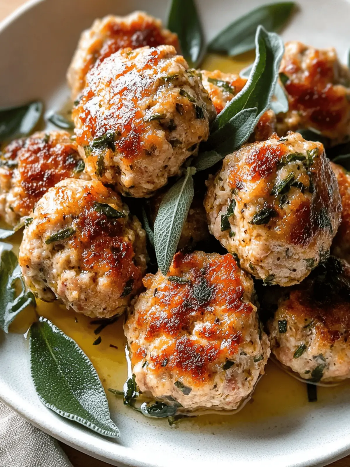 Apple and Sage Turkey Meatballs