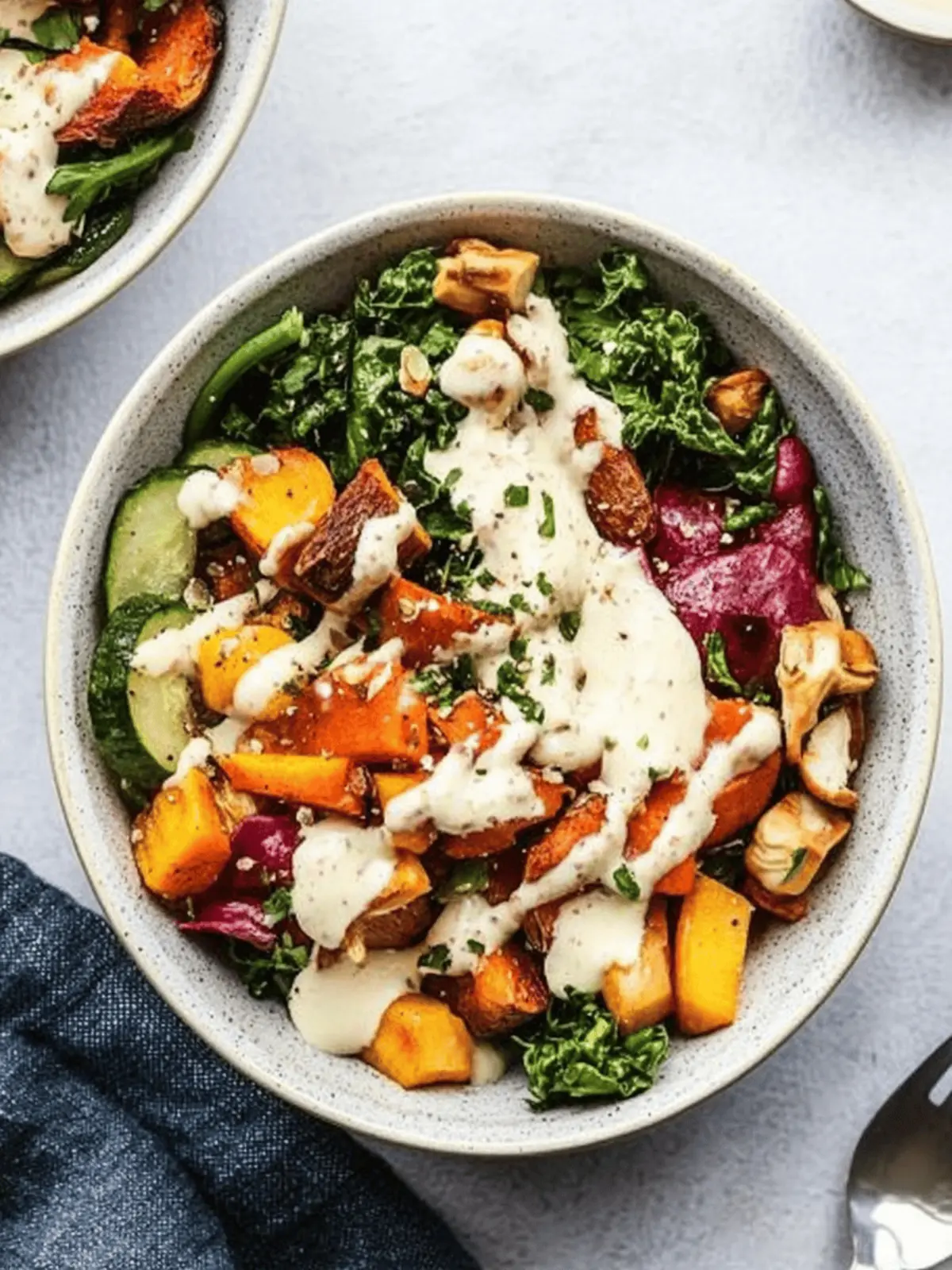 Roasted Root Vegetable Bowls with Tahini Dressing