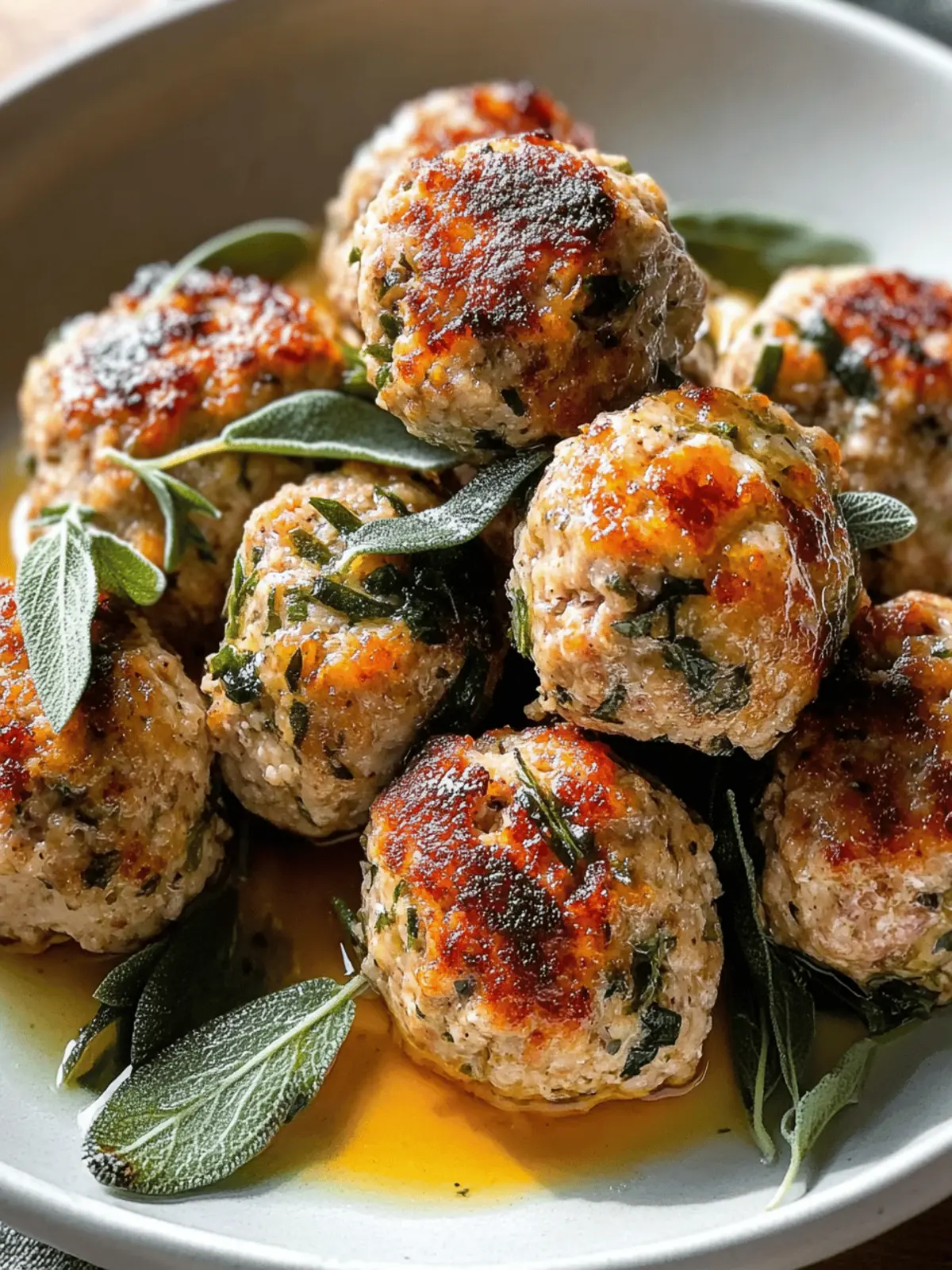 Apple and Sage Turkey Meatballs