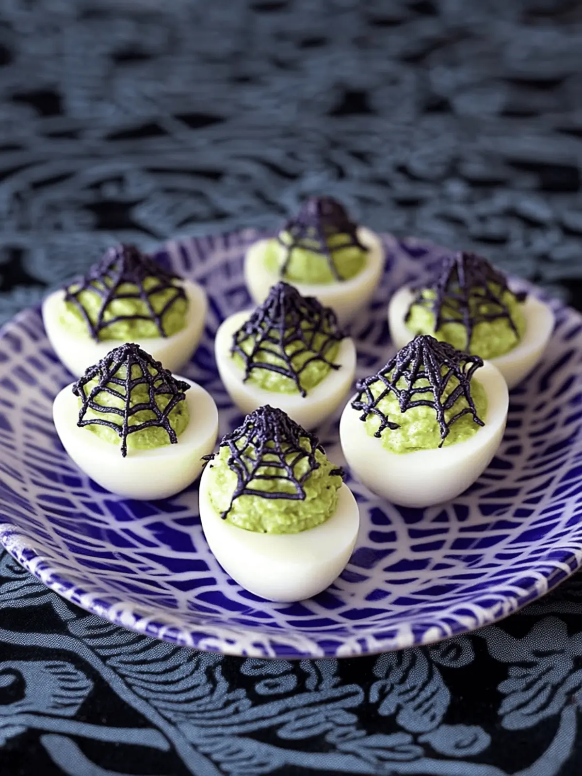Spooky Spiderweb Deviled Eggs for a Fun Halloween Treat 3 Spooky Spiderweb Deviled Eggs