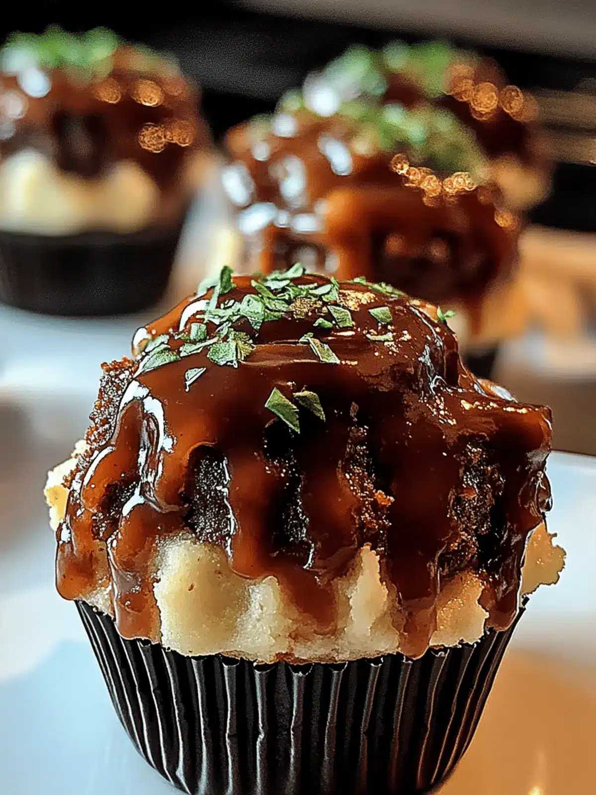 Smoky Bourbon BBQ Meatloaf Cupcakes Wrapped in Crispy Bacon