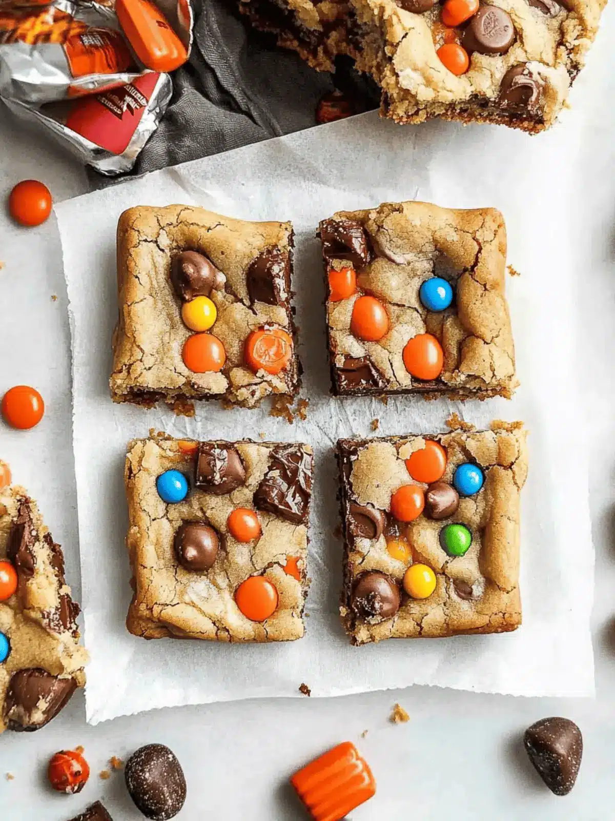 Halloween Candy Cookie Bars