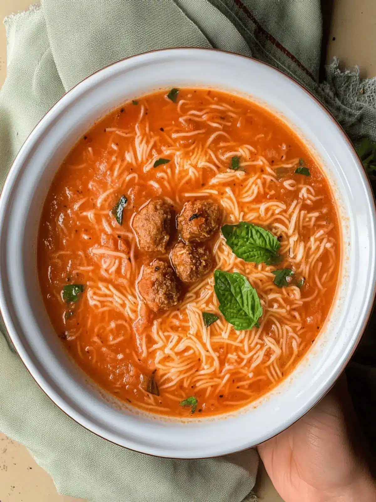 Tomato Vermicelli Soup (Kafta Soup)
