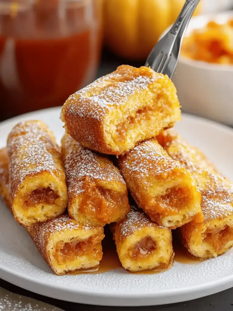 Pumpkin French Toast Roll-Ups