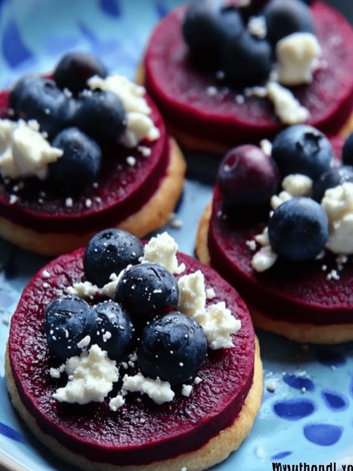 Beet, Blueberry and Goat Cheese Rounds