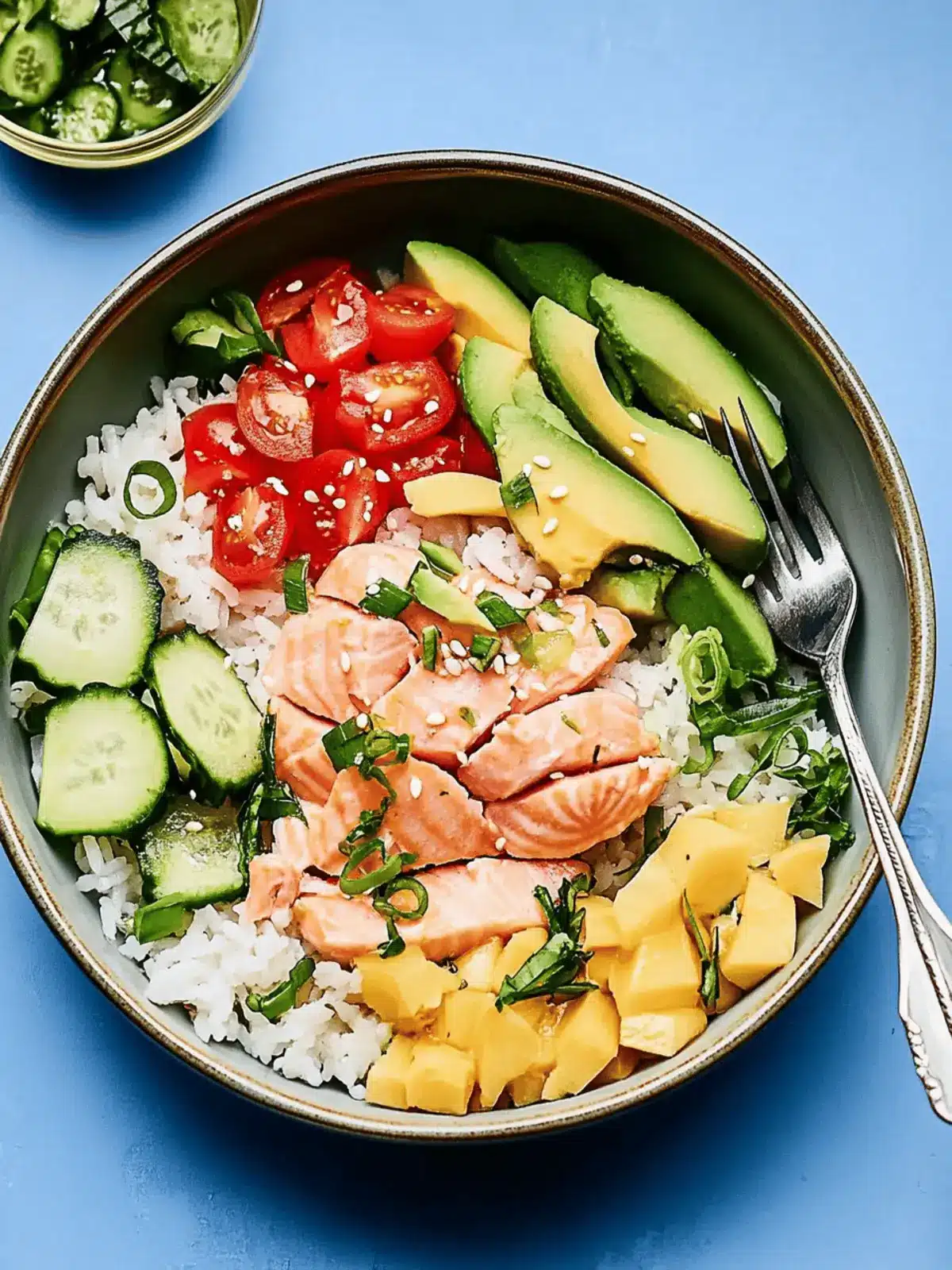 Coconut Rice Salmon Bowl