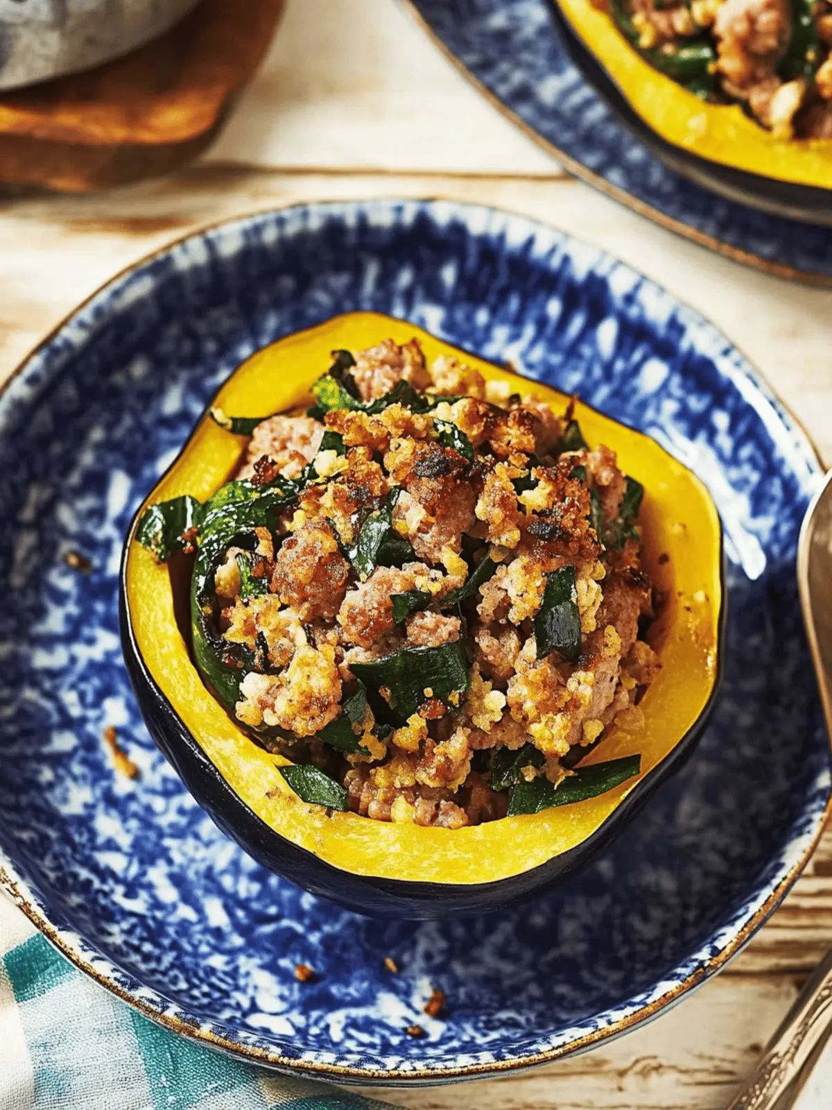 Sausage-Stuffed Acorn Squash