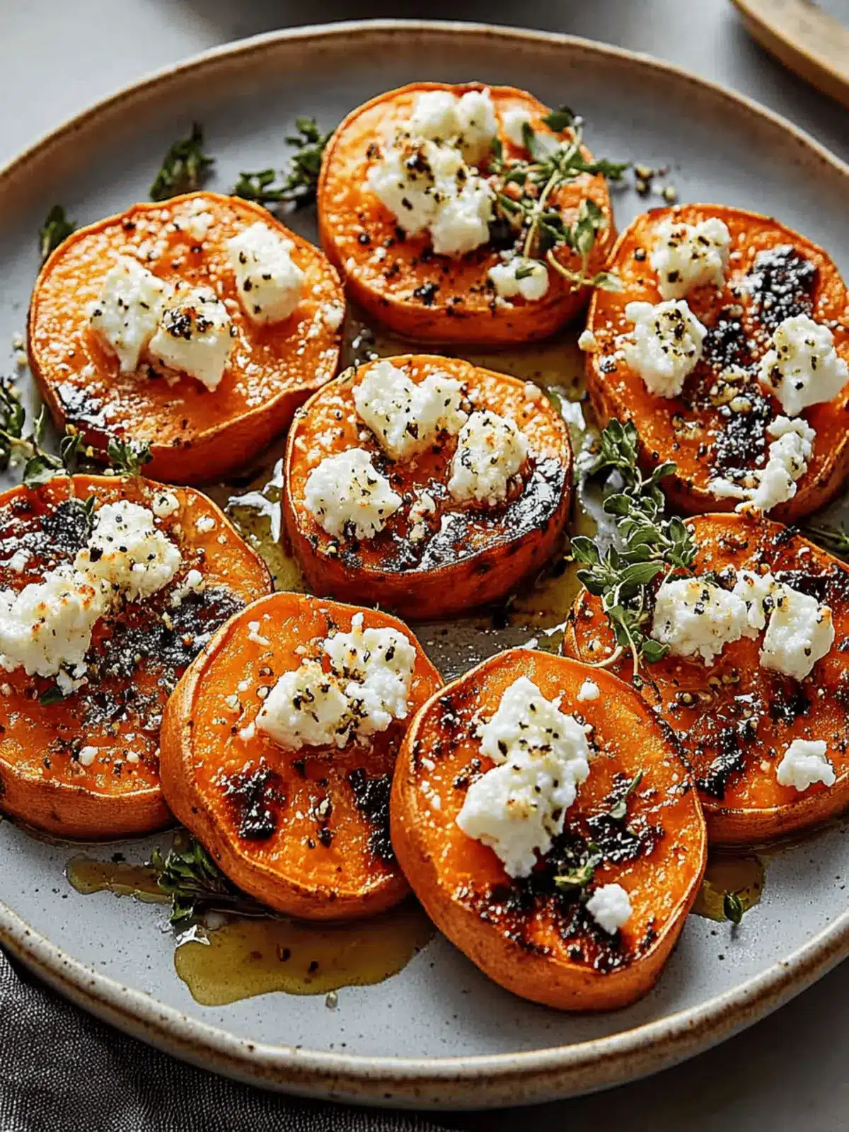 Honey Feta Sweet Potato Rounds